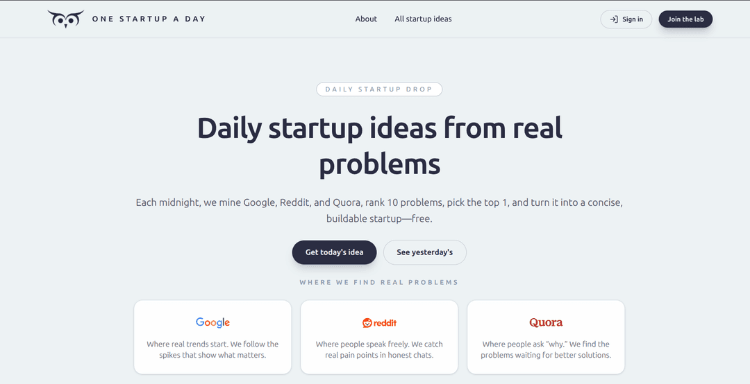 One Startup a Day