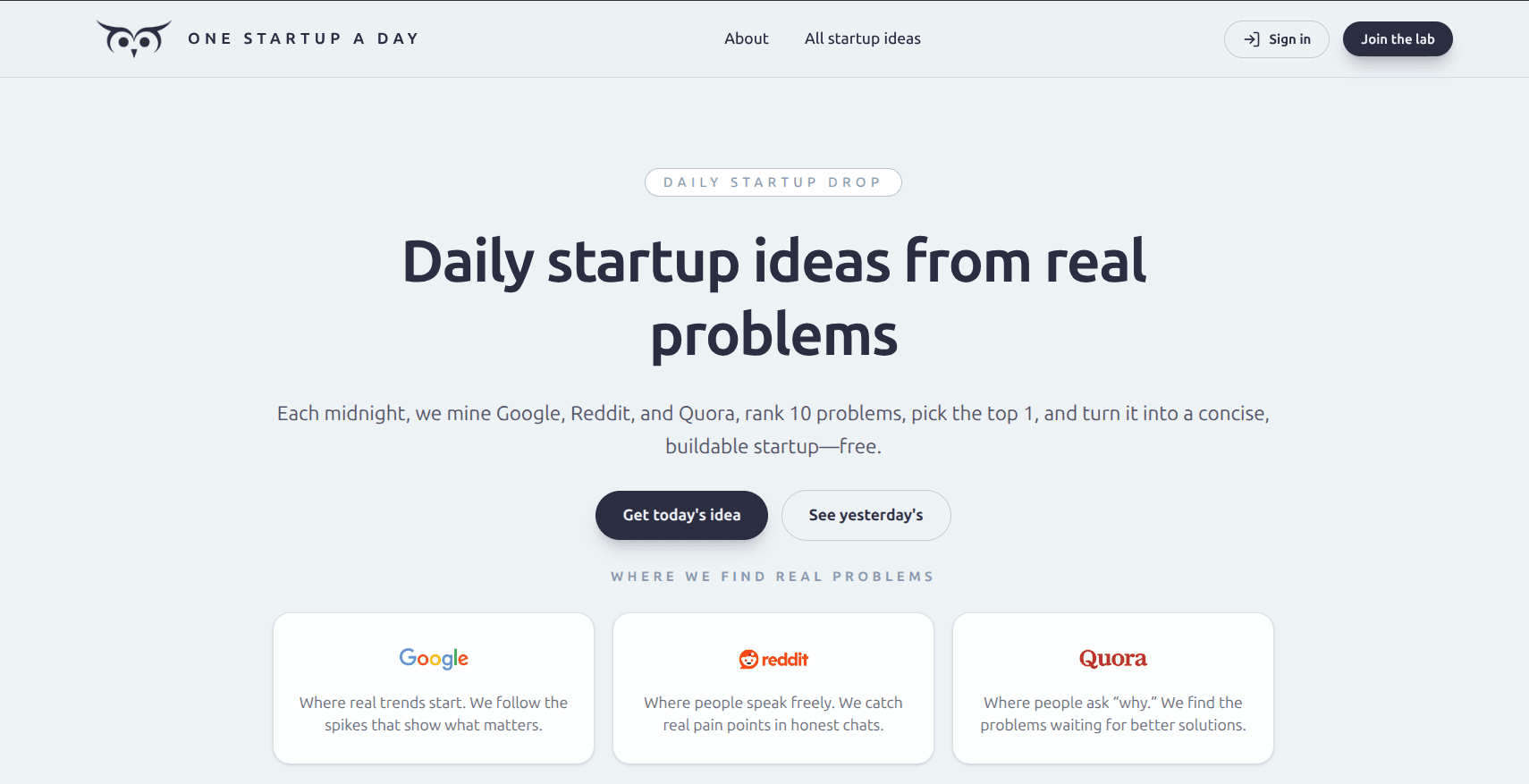 One Startup a Day